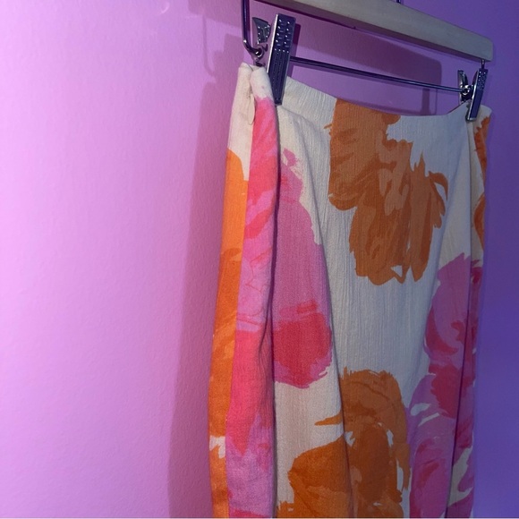Sabo Bailee Midi Skirt Women's Size Medium Solstice Pink Floral A-Line NWT - Picture 7 of 15